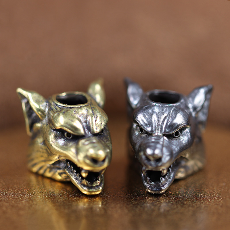 Wolf Jewelry & Watches Tampa - Tier Wolf Krieger Kopf Skulptur Messing