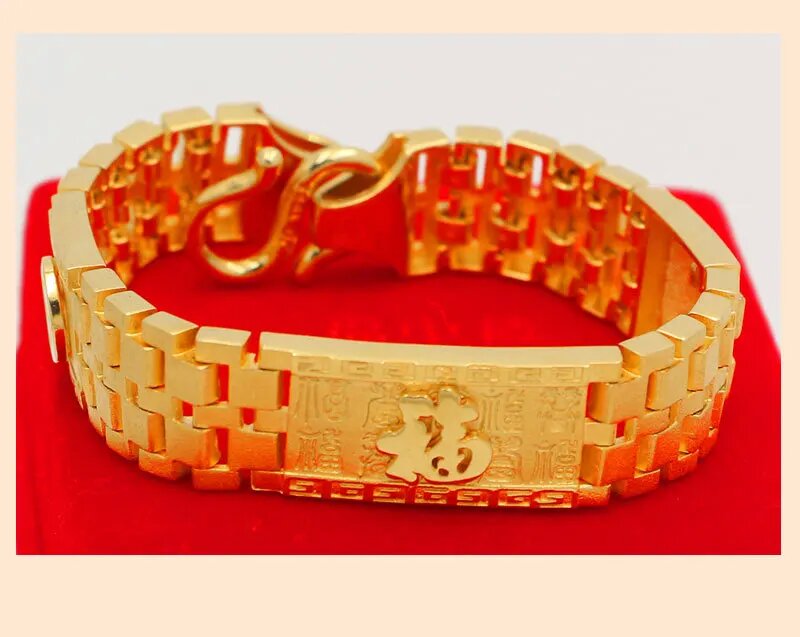 Jewelry Like Watches - Echtes 18K Gold Fu Charakter Uhrenarmband