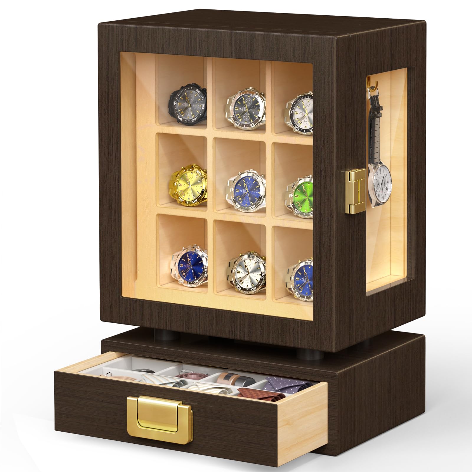 Watches & Jewelry Repair Center New York - Maßgefertigte rechteckige Uhrenbox aus massivem Walnussholz
