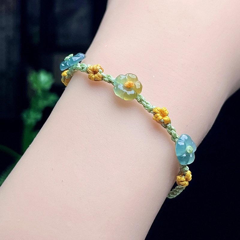 Jewelry & Watches Store - Myanmar Jadeit Blumenarmband Echter Schmuck Designer