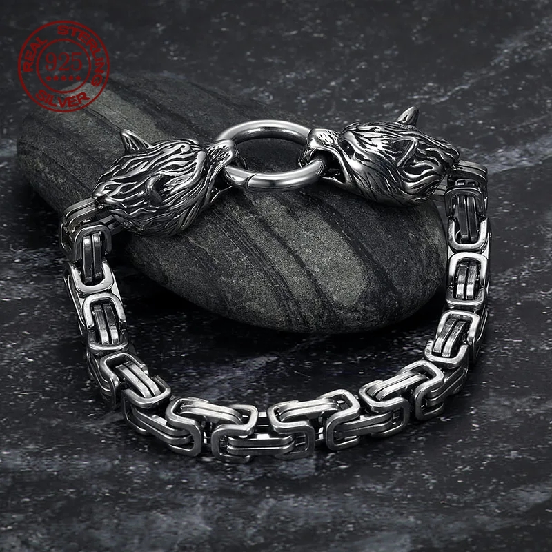 Wolf Jewelry & Watches Tampa - S925 Sterling Silber Doppel Wolf Kopf