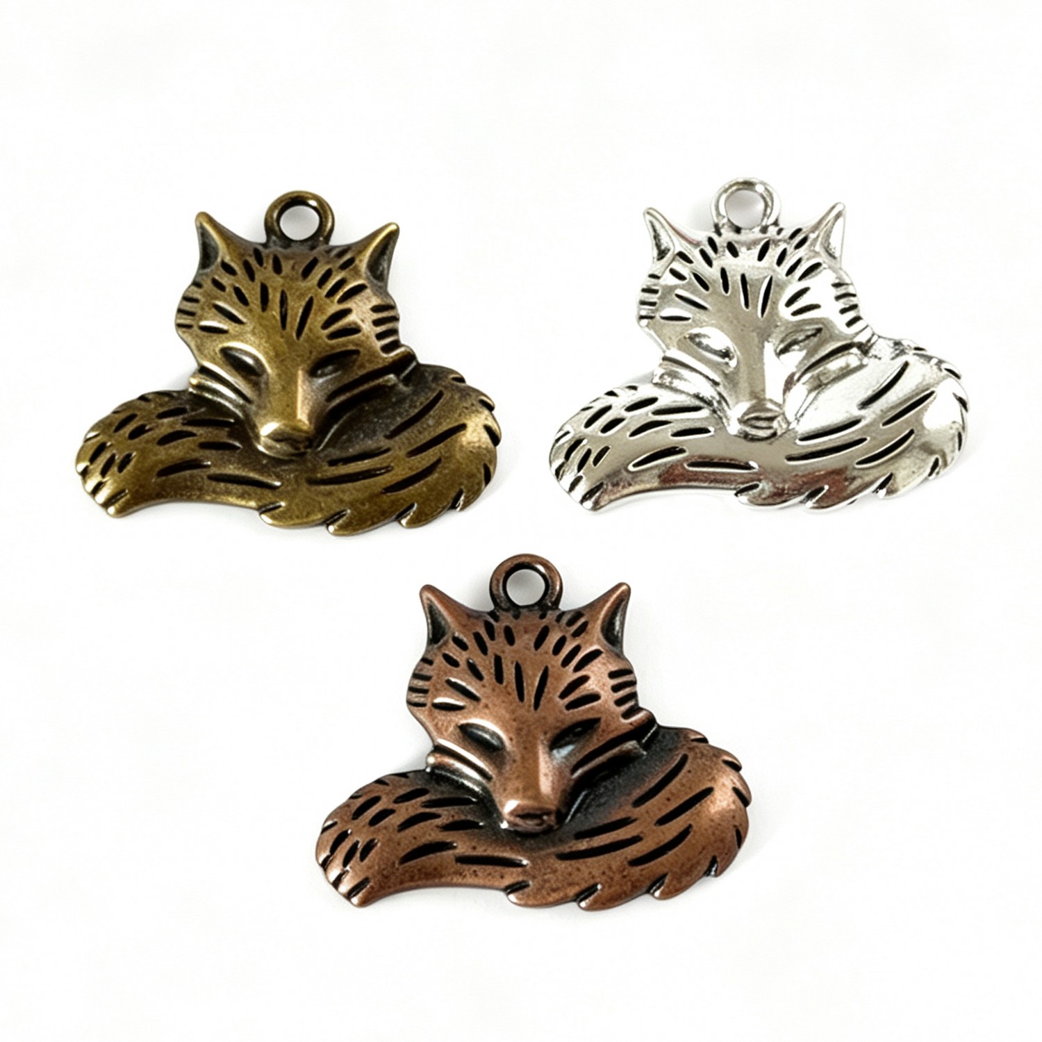Wolf Jewelry & Watches Tampa - 5 Stück 24×28mm Kupferlegierungs-Anhänger Wolfsschwanz Fuchs,