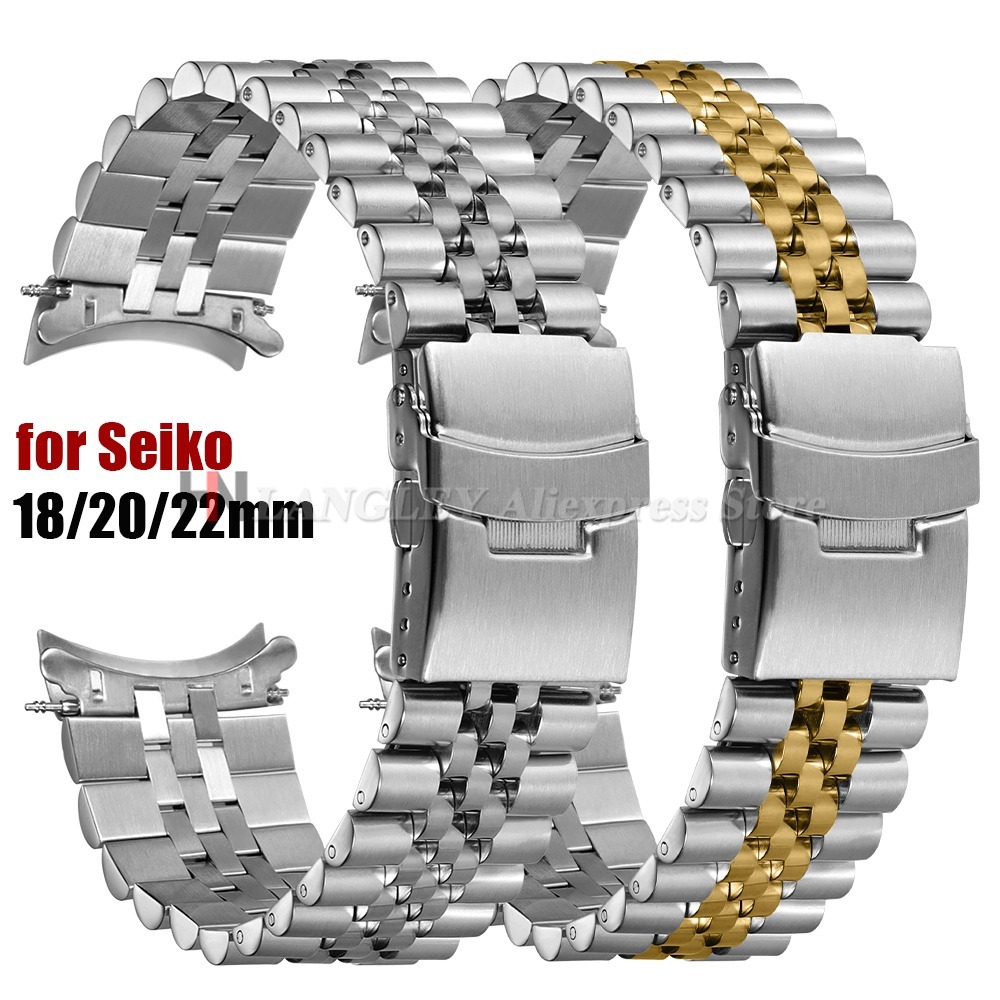 Jared Jewelry Watches - Gebogenes Edelstahl-Uhrenarmband für Seiko 5 SKX009/007,