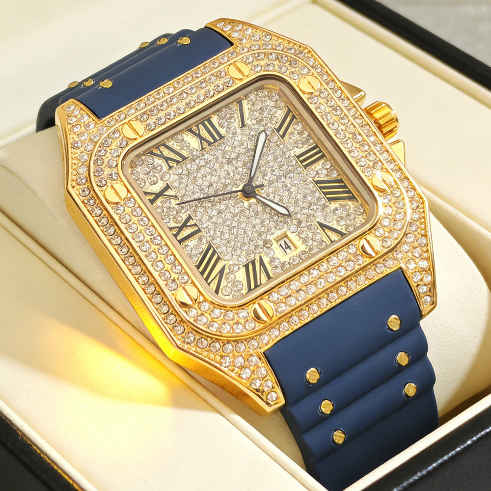 Modische Quadratische Voll-Dia – Jewelry Type Watches Bewertung und Preis