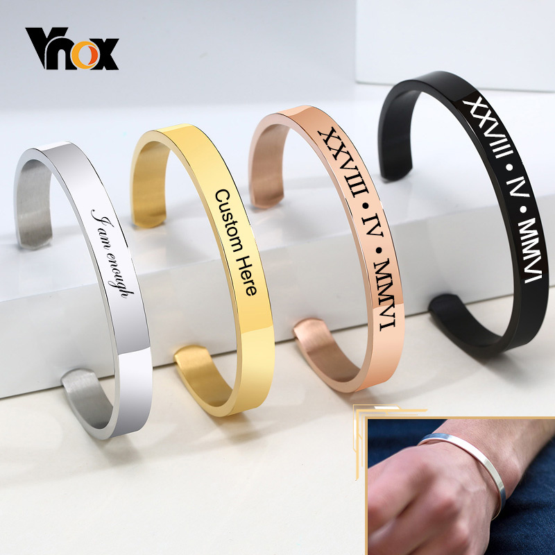 Vnox Dropshipping Maßgeschneid – Cuff Bangle Bracelet Bewertung und Preis