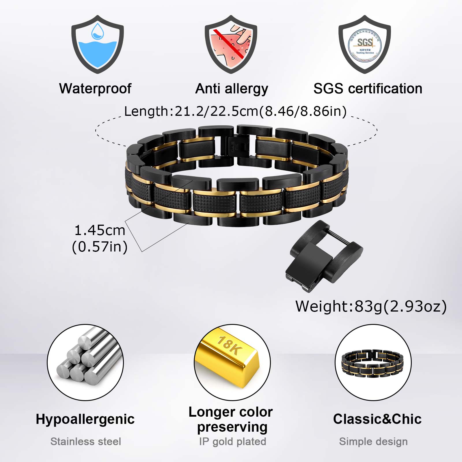 Vnox 14,5 mm breites Herren-Ar – Jewelry Type Watches Bewertung und Preis
