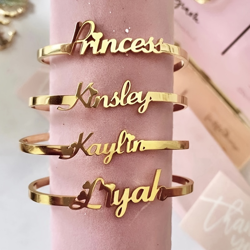 Edelstahl winzigen Herz Name A – Cuff Bangle Bracelet Bewertung und Preis