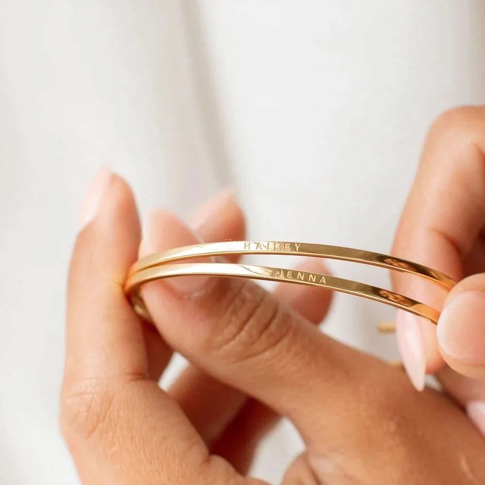 Paar gravieren Namen Text benu – Cuff Bangle Bracelet Bewertung und Preis