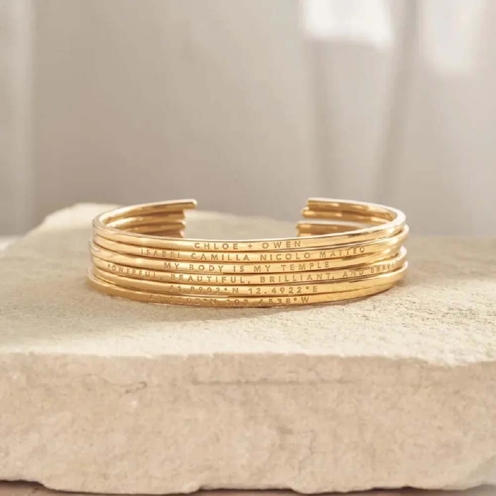 Paar gravieren Namen Text benu – Cuff Bangle Bracelet Bewertung und Preis