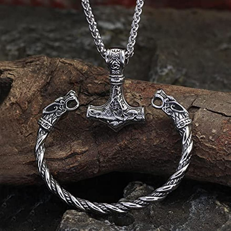 2-teiliges Set: Wikinger-Retro – Wolf Jewelry & Watches Tampa Bewertung und Preis