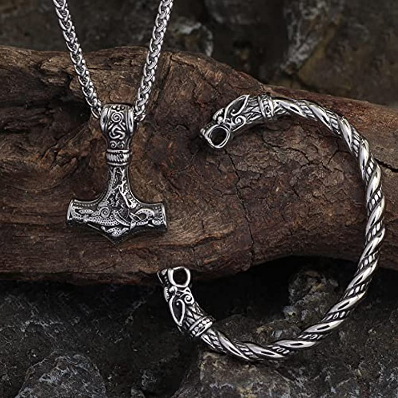 2-teiliges Set: Wikinger-Retro – Wolf Jewelry & Watches Tampa Bewertung und Preis