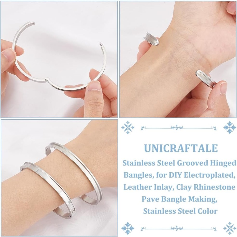 4 Stück 2 Stile gerillter Mans – Cuff Bangle Bracelet Bewertung und Preis