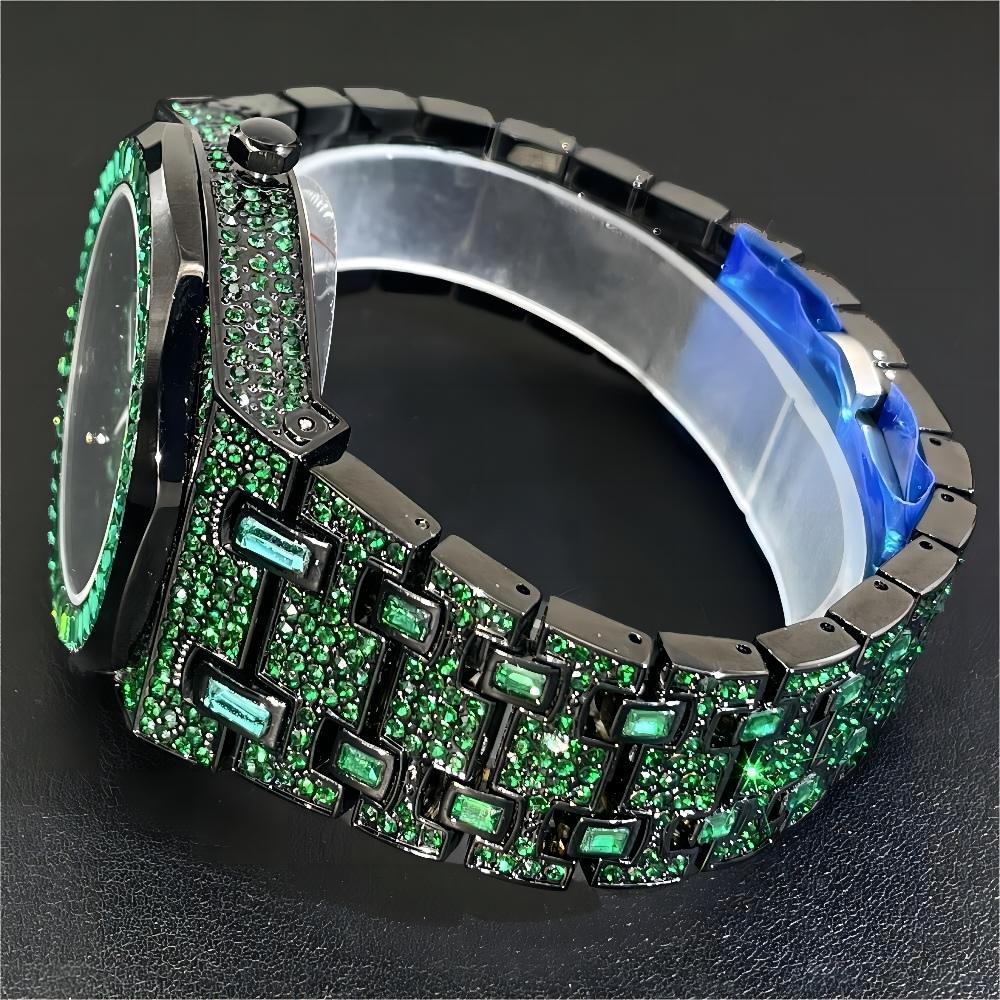 2024 Hip Hop Grün Diamant Uhr  – Jewelry Type Watches Bewertung und Preis