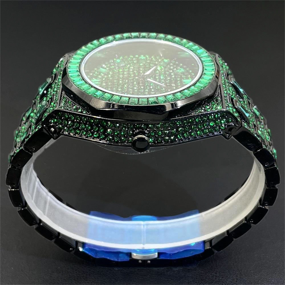 2024 Hip Hop Grün Diamant Uhr  – Jewelry Type Watches Bewertung und Preis